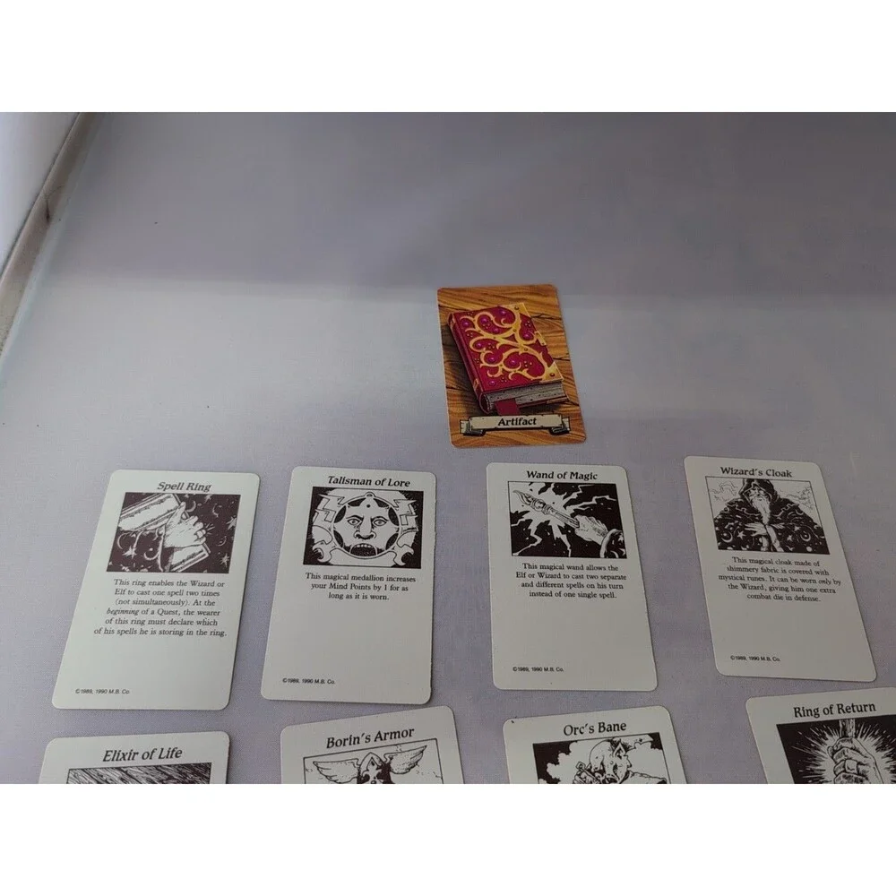 1989/90 Hero Quest 9 ARTIFACT Cards Original